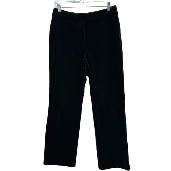 Valerie Stevens Black Velvet Straight Leg Trousers Pants, 10P - Picture 1 of 5